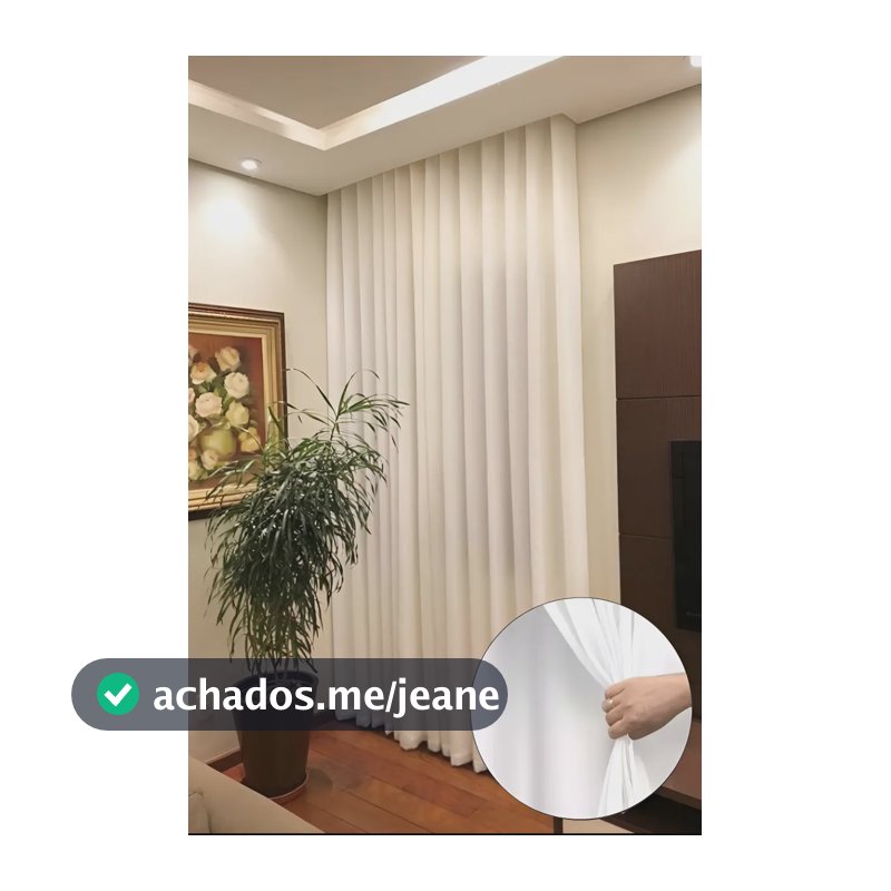 Cortina Gaze Linho E Blackout 5m X Alt. Trilho Suisso Duplo Cor Off White / Forro Marfin