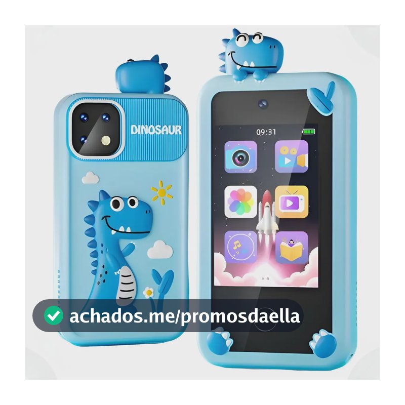 Celular Infantil Telefone De Brinquedo Criança Unicórnio Azul