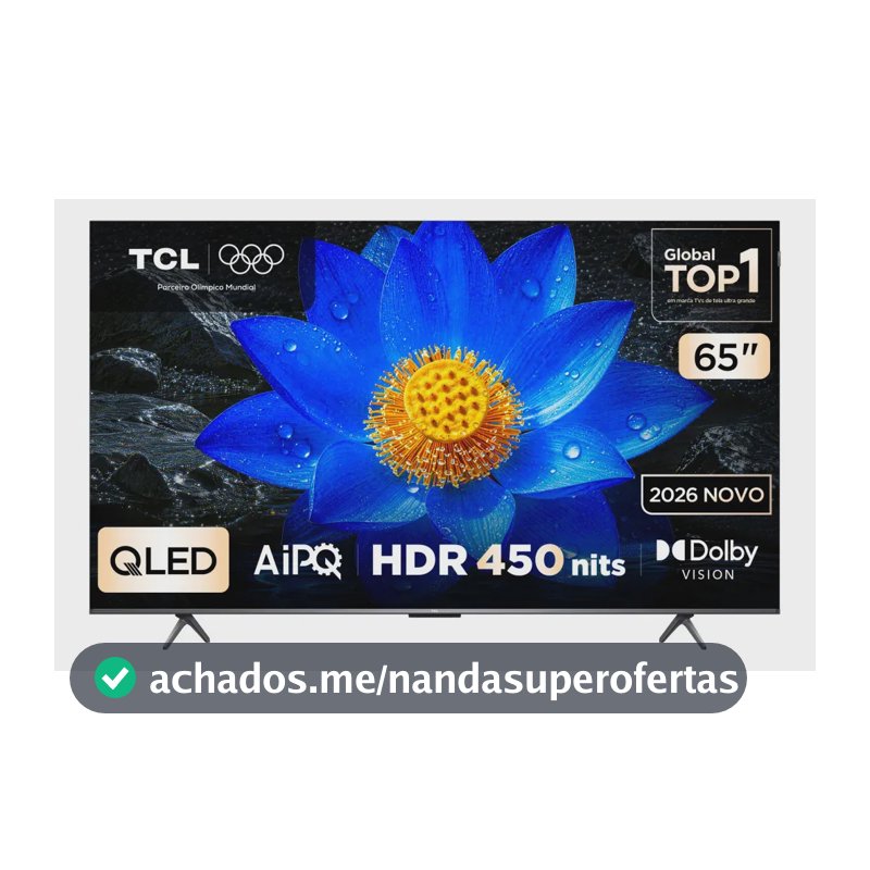 Smart TV TCL 65 Polegadas QLED 4K P8LS WiFi Bluetooth Google TV HDR10+ 120 Hz DLG VRR 65P8LS