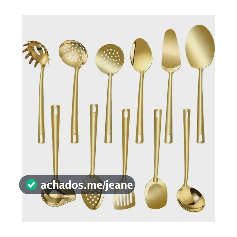 Kit Faqueiro Dourado Luxo Jogo Talheres Inox 11 Pçs Dourado