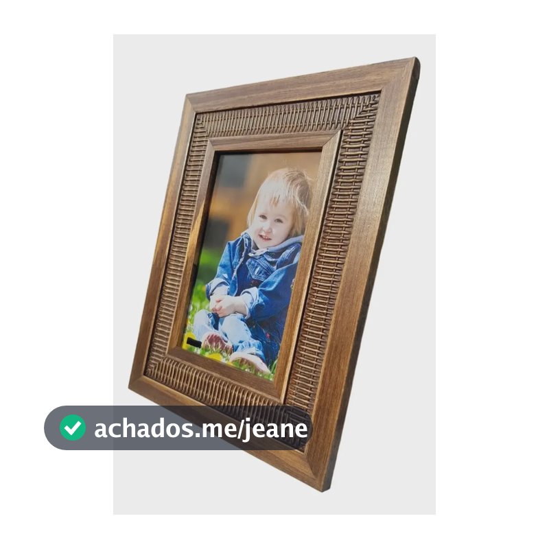Porta Retrato 15x21 Moldura Super Luxo Com Vidro Marrom Rústico