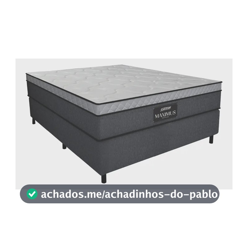 Cama Box Casal Colchão Gazin Maximus Molas Ensacadas 138x188x62cm Linho Grafite / Branco - Suporta até 120Kg por Pessoa