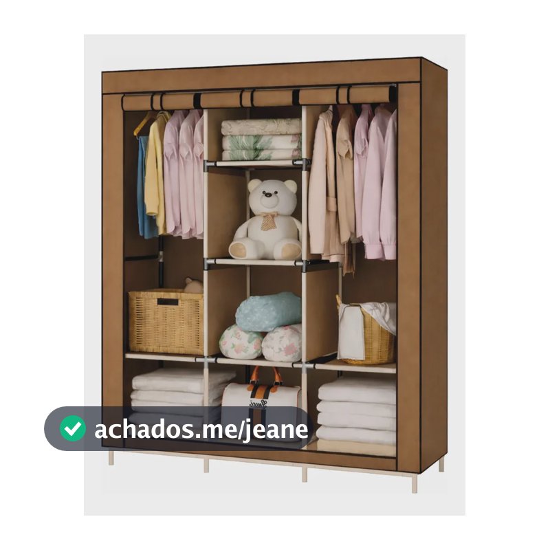 Armário Guarda Roupa Organizador Dobrável Desmontável Easy Decor Cor Café