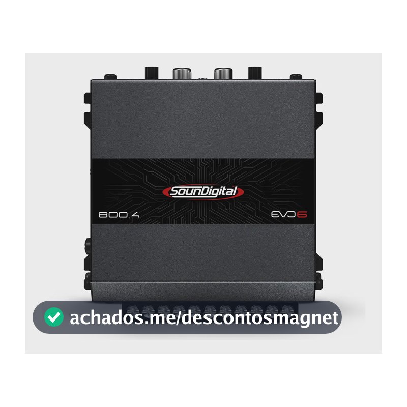 Módulo Amplificador Soundigital 800.4 Evo6 Classe D 4 Canais 4 Ohms - Canal 2 Ohms Bridge 4 Ohms - Sd 800w Rms 4c Potência Som Automotivo Carro Caminhonete Picapes Suv 800 Wrms 800.4-4 Sd800.4 Evo 6