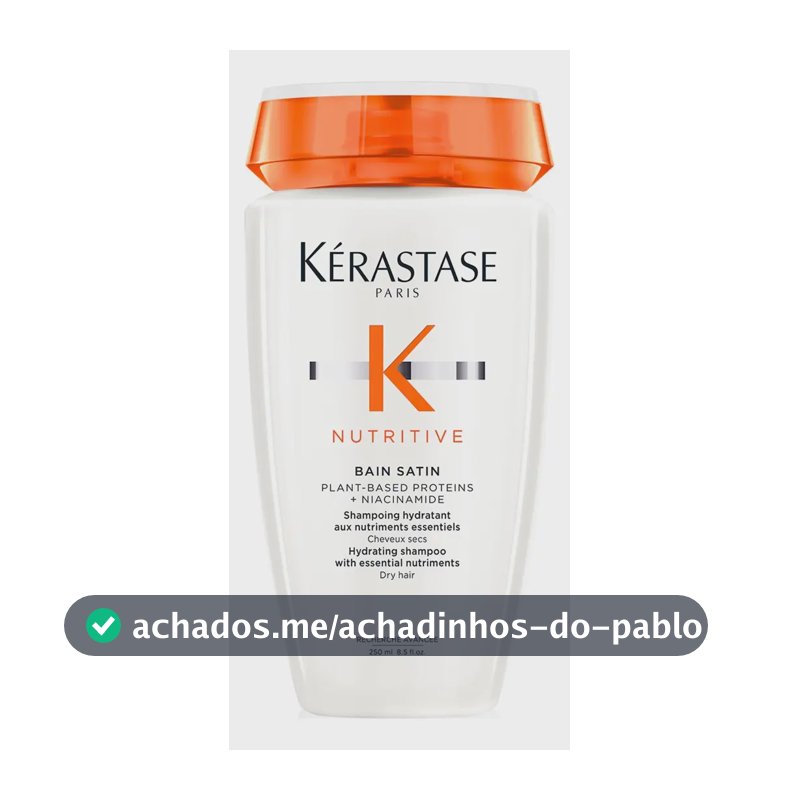 Shampoo Hidratante para Cabelos Secos, Nutrição Intensa, Brilho, Maciez, Fortalecimento e Revitalização da Fibra Capilar, Nutritive Bain Satin Kérastase, 250ml