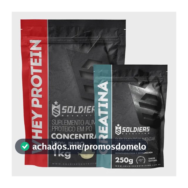 Kit: Whey Protein Concentrado Natural 1kg + Creatina 250g Soldiers Nutrition Suplemento Performance Muscular