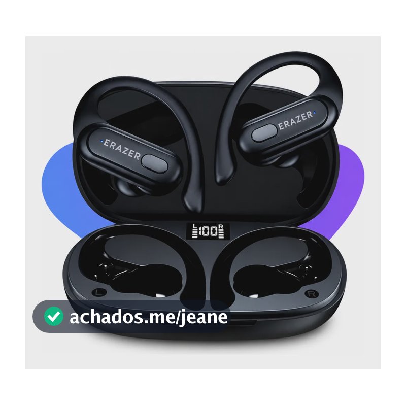 Fone Ouvido Lenovo Xt60 Bluetooth Erazer Esportivo Corrida Preto