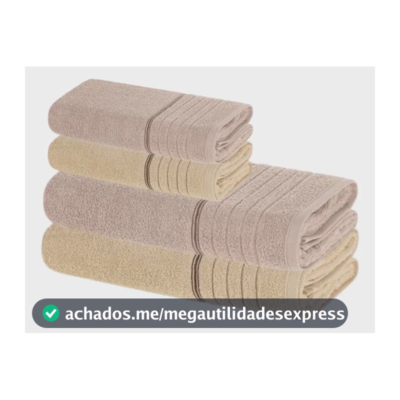 Jogo de Toalhas 4 Pçs Fio Cardado 100 Algodão Softmax Bressan Karsten
