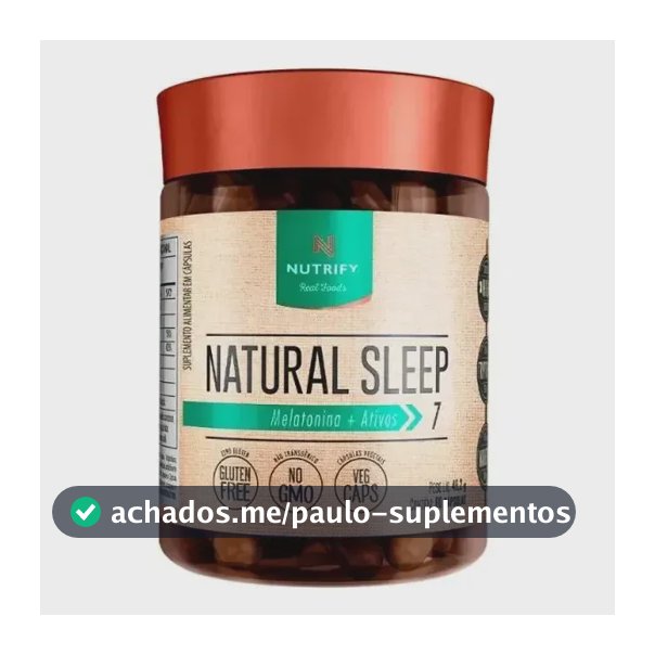 Natural Sleep Melatonina + Ativos 60 Cápsulas Nutrify Sem Sabor