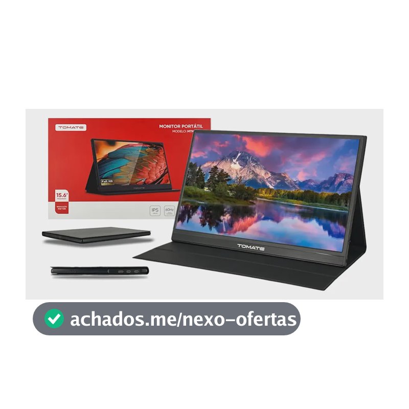 Monitor Portátil Full Hd 15.6 Notebook, Celular, Games C/ Cor Preto