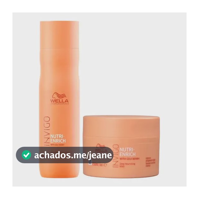 Kit Shampoo 250ml + Máscara 150ml Wella Invigo Nutri Enrich