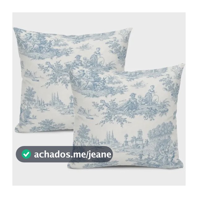 Capa De Almofada Padrão Toile De Jouy Impressão Dupla Face