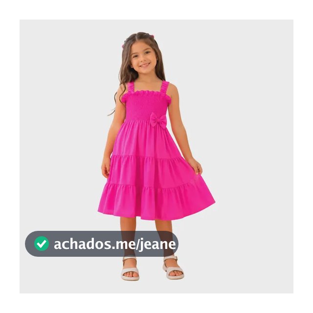 Vestido Infantil Midi Mr Modas Três Marias Com Laço
