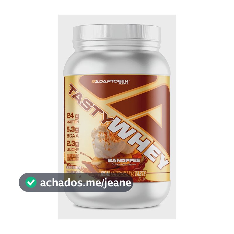 Suplemento Tasty Whey 3w Gourmet Whey Protein Adaptogen Science Pote 900g Sabor Banoffee