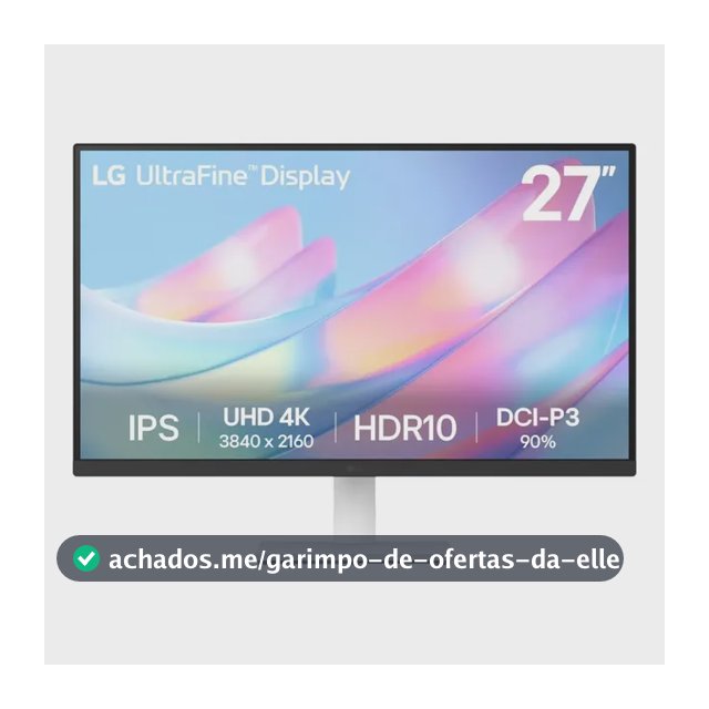 Monitor LG UltraFine - Tela IPS UHD 4K 27", HDR10, DCI-P3 90% , Dynamic Action Sync, Branco– 27US500