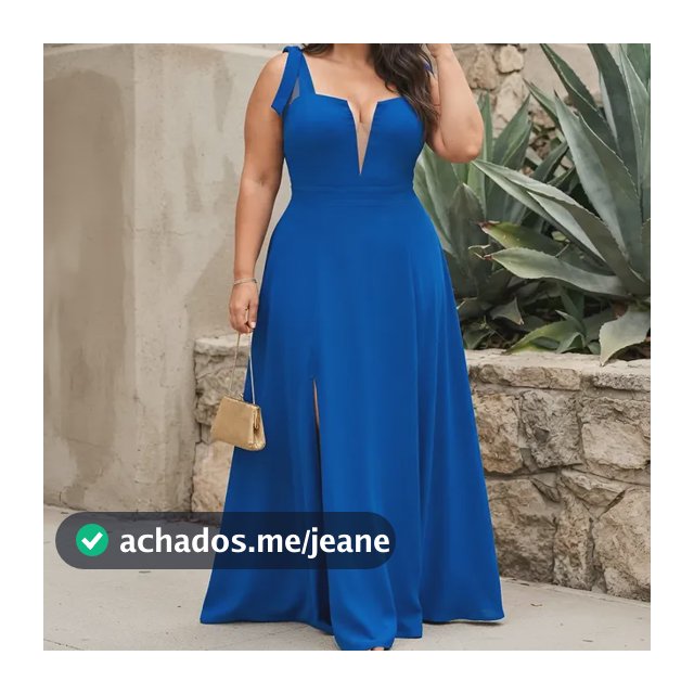 Vestido Longo Azul Royal Madrinha De Casamento Plus Size