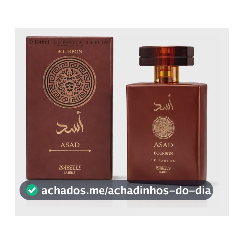 Perfume Arábe Asad Bourbon 100ml - Marca Isabelle La Belle | Fixação Intensa, Notas Amadeiradas Marcantes E Elegância Masculina