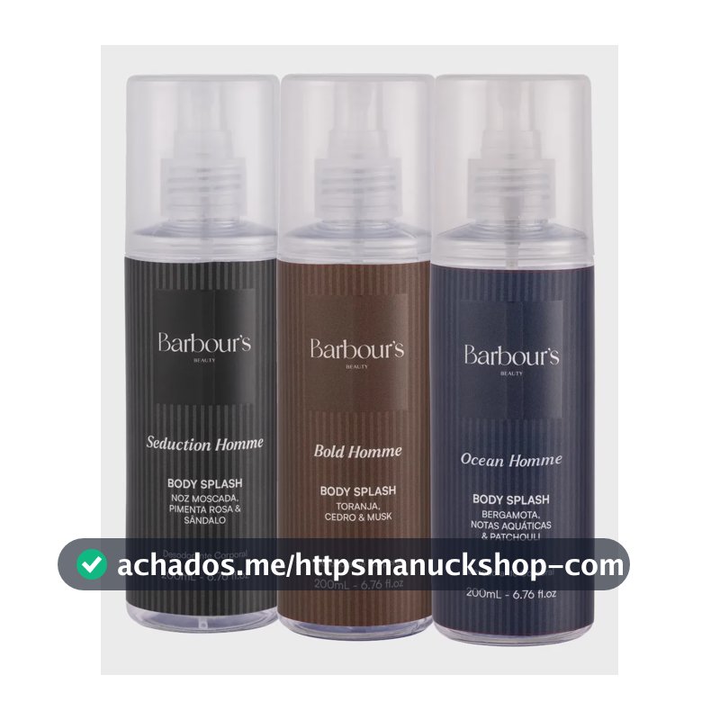 Kit 3 Body Splash Masculino Homme Desodorante Barbours 200ml