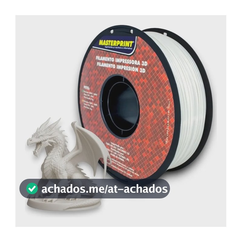 Filamento Impressora 3d Masterprint Petg 1.75mm 1kg Branco