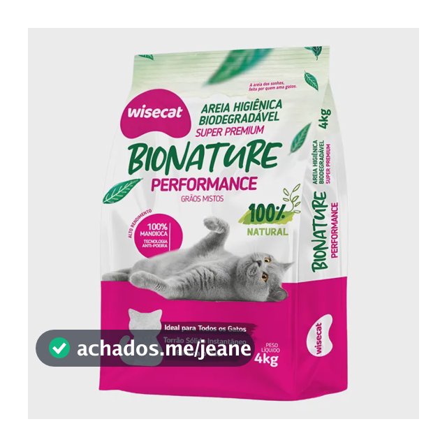 Areia De Mandioca Grãos Mistos Biodegradável Wisecat 4kg