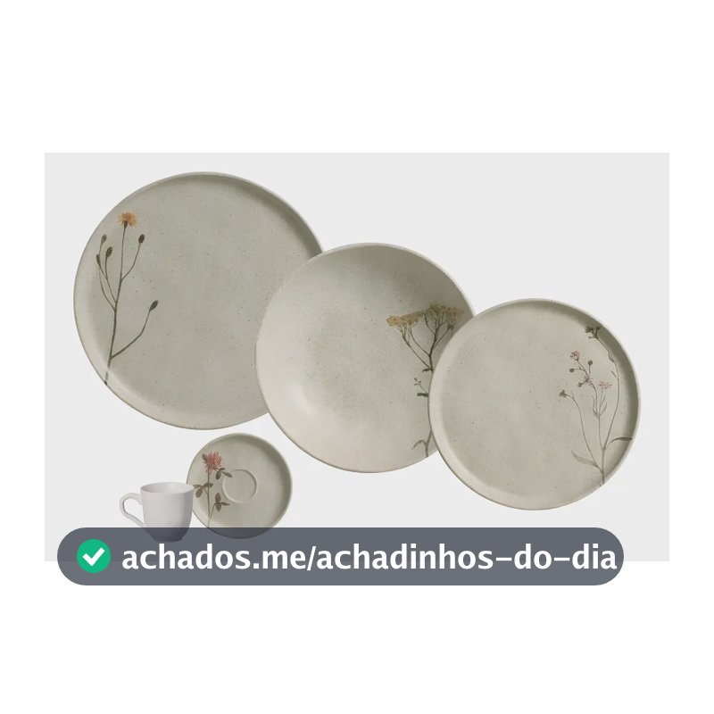 Aparelho de Jantar 30 Peças Stoneware Cinza Porto Brasil Bio Campestre