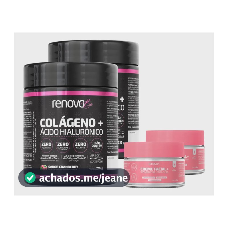 Ácido hialurônico Haplex Plus Renova Be Alimentar Pele Rugas em colageno em po sabor Oxicoco 2 un
