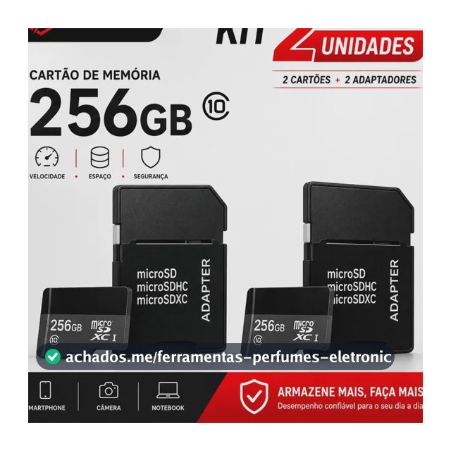 Kit 2 Cartões de Memória Micro SDXC Techfun Ultra de 512 GB com Adaptador SD para Câmera e Smartphone