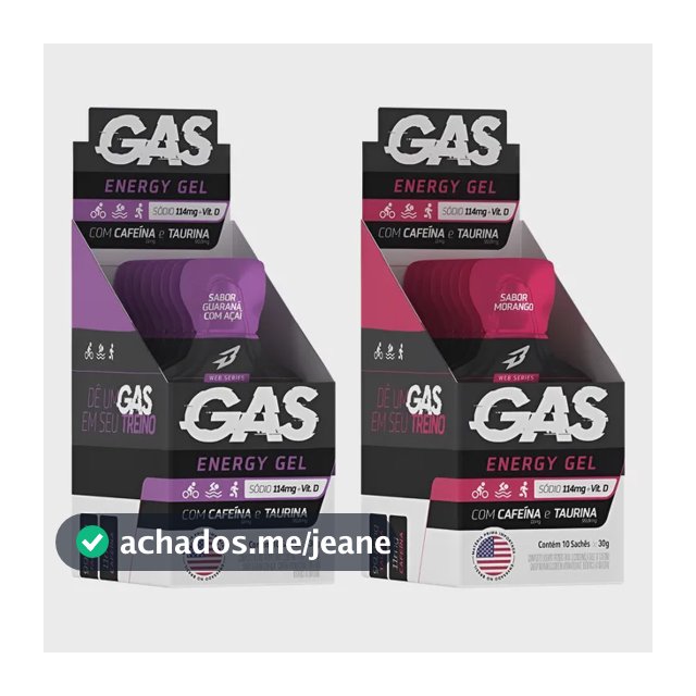 Kit 2x Caixas Gas Energy Gel 20 Sachês Ciclismo Bodyaction Morango/guarana Com Açai