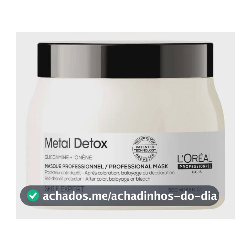 Máscara Loreal Metal Detox 500ml - Pós Coloração E Mechas
