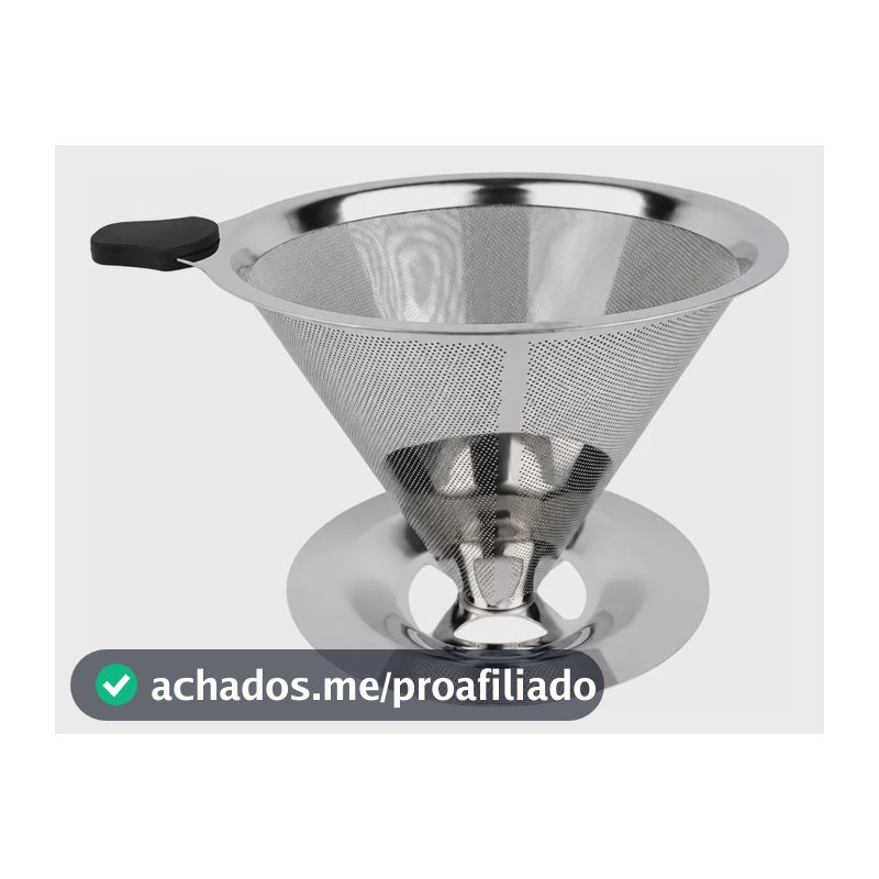 Coador De Café Inox 103 Com Filtro Permanente Reutilizável Sem Papel Peneira Lavável Para Café Coado