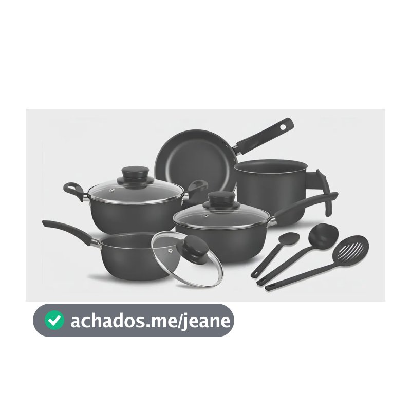 Conjunto de panelas 8 peças preto Alumínio Imperial Elegant