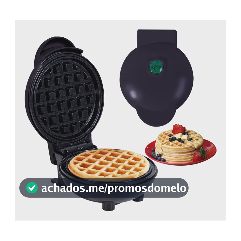 220v Máquina De Fazer Waffle Mini Grill Panqueca Elétrica Preto 220v