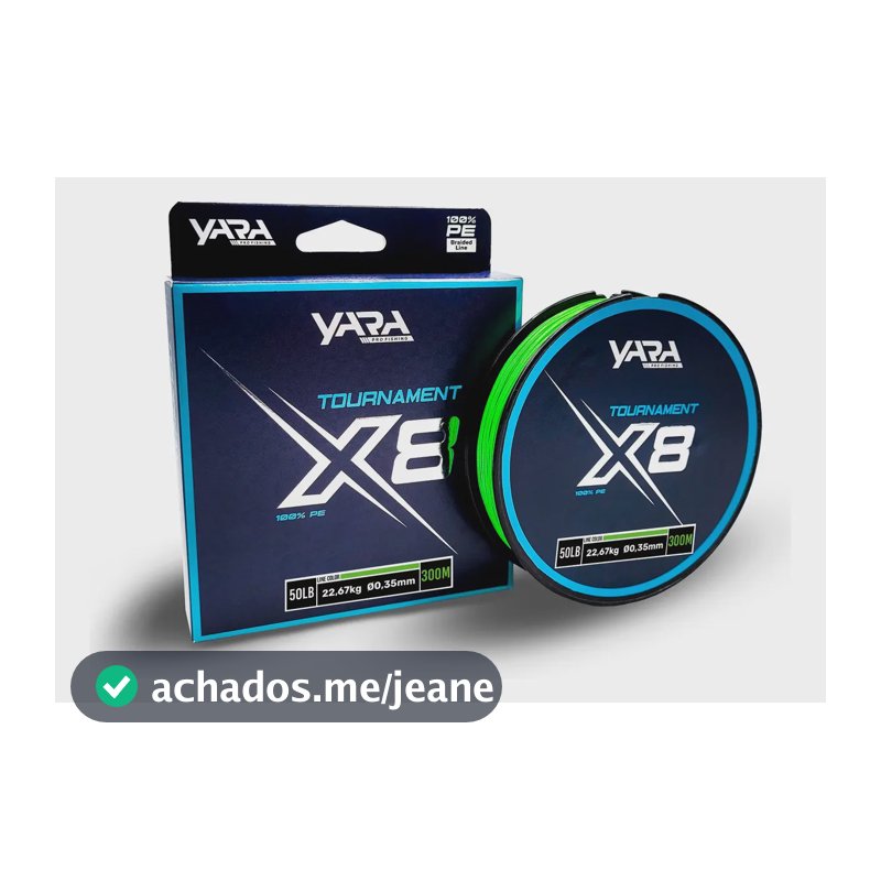Linha Multifilamento Yara Tournament X8 - 300m 100% Pe Cor 0.35mm - 50lb