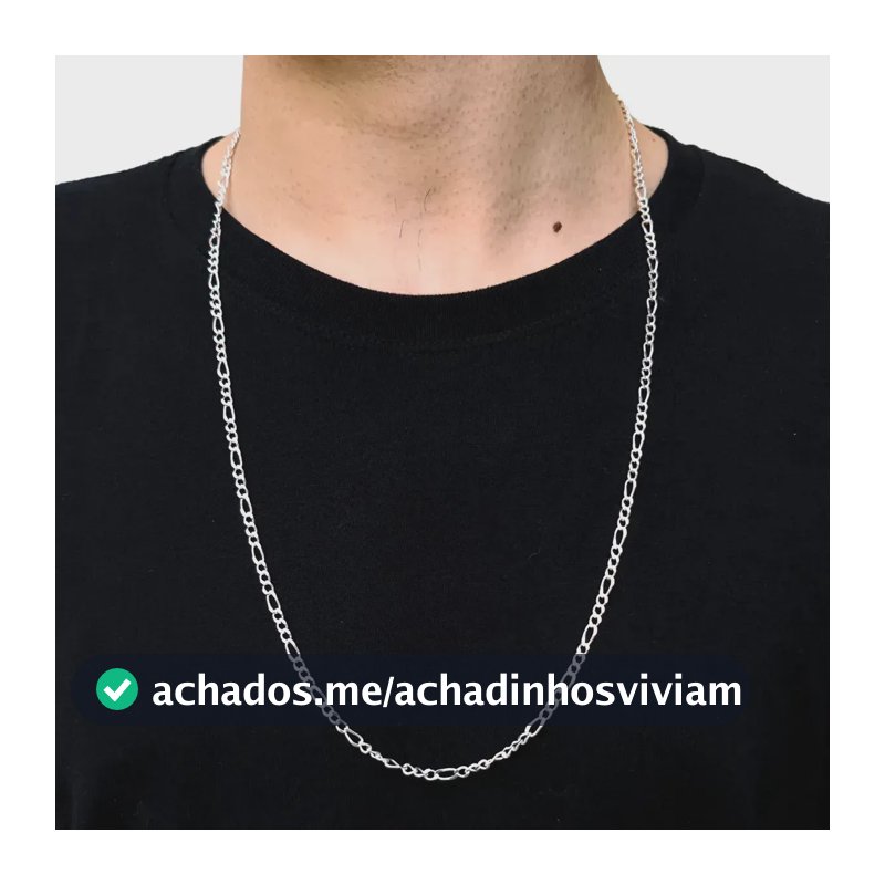 Corrente Masculina 3x1 Italiana Banhada Prata 925 3mm