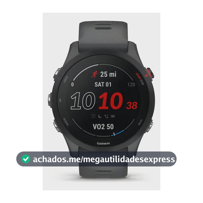 Relógio Garmin 255 Forerunner Cinza Novo Original Preto