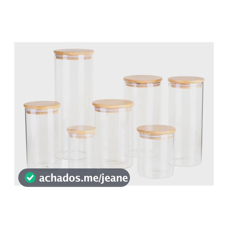 Potes De Vidro Hermético Brinox Ekko 7 Peças Tampa Redonda Transparente