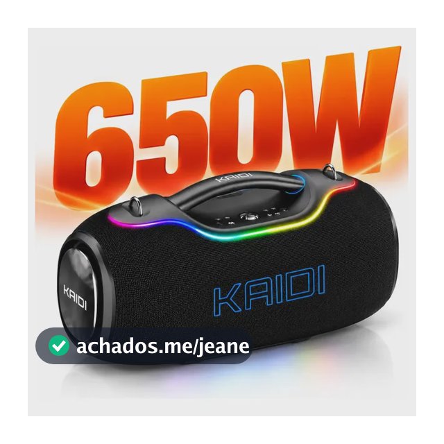 Caixa De Som Portatil 650w Bluetooth 5.4 Grave Potente Tws Preta Kaidi KNC-5808 Alta Qualidade Ipx6 Prova D'agua