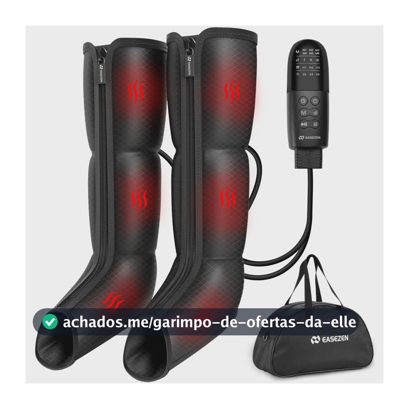 Bota de Compressão Pneumática EASEZEN para Pés com Massagem e Terapia de Calor