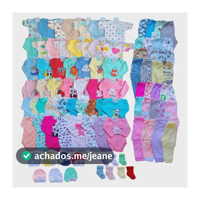Kit Enxoval 36 Peças Completo Bebê Recém Nascido Algodão