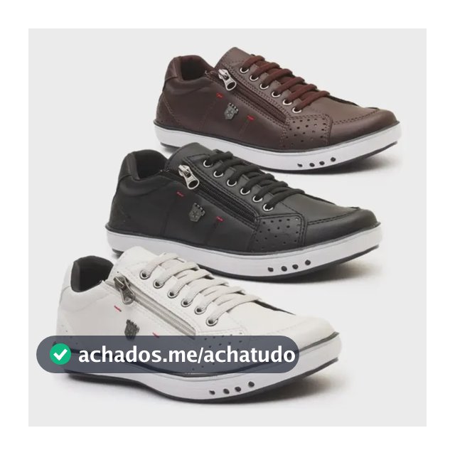 Kit 3 Pares Sapatênis Casual Flexível Confortável Social