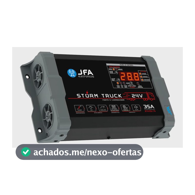 Fonte Carregador 24v Jfa Storm Truck 35a Bivolt Preto 1050w Preto