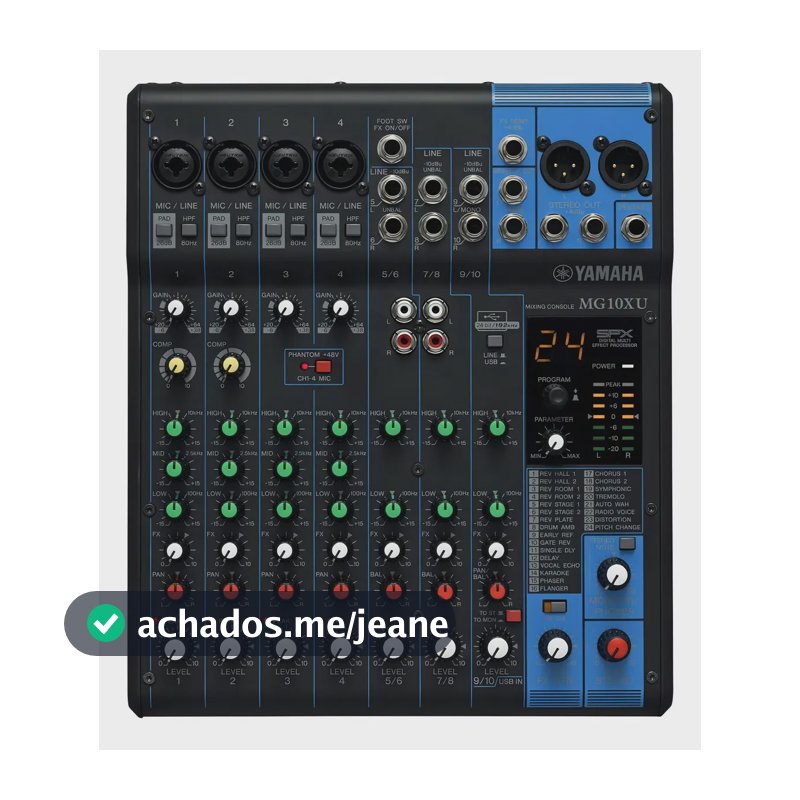 Mesa De Som Console 10 Canais Usb Efx Yamaha MG10XU