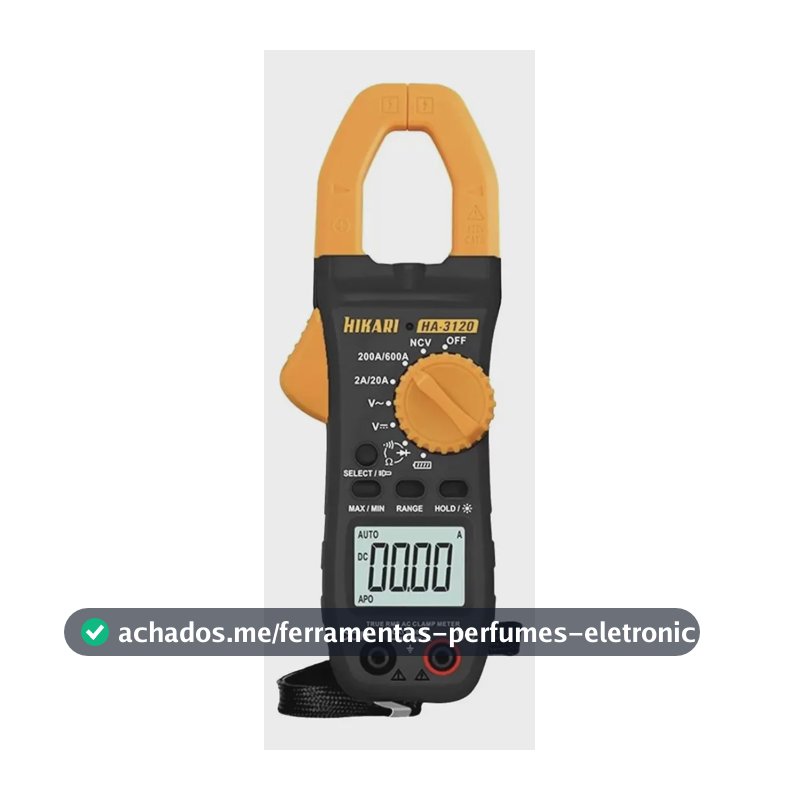 Alicate Amperímetro Digital Hikari HA-3120 600A True RMS NCV Lanterna