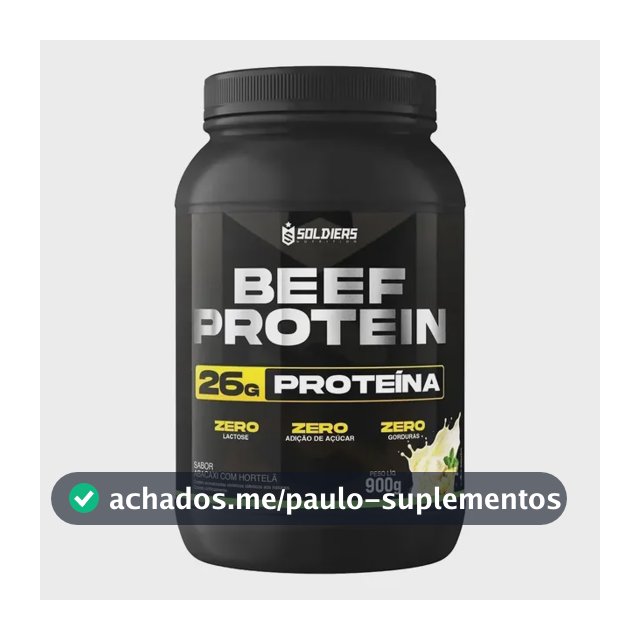 Proteína Beef Protein Zero Lactose Suplemento Alimentar Em Pó Abacaxi Com Hortelã 900g - Soldiers Nutrition