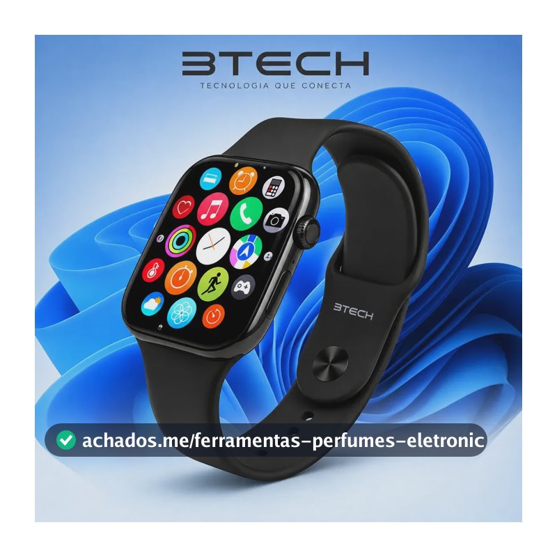 Smartwatch S10 Série 10 Relógio Digital Masculino Feminino Resistente A Agua Caixa Preta Com 2 Pulseiras Smartwatch Completo Compatível Android E Ios Monitor Atividades 3 Tech Preto Liso