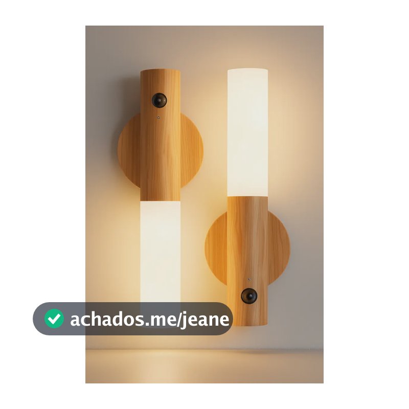 Kit 2 Luminárias Led Bastão Recarregáveis Sensor Movimento 127v Marrom-claro