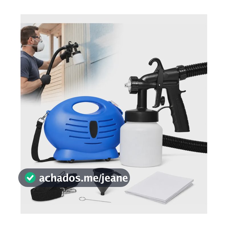 Pistola De Pintura Elétrica Pulverizador Tinta 650w 2.5mm 1l Azul 110v