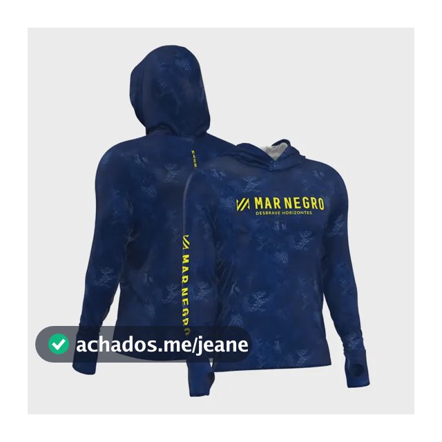 Camiseta De Pesca Masculina Blue Capuz Luva Uv Mar Negro