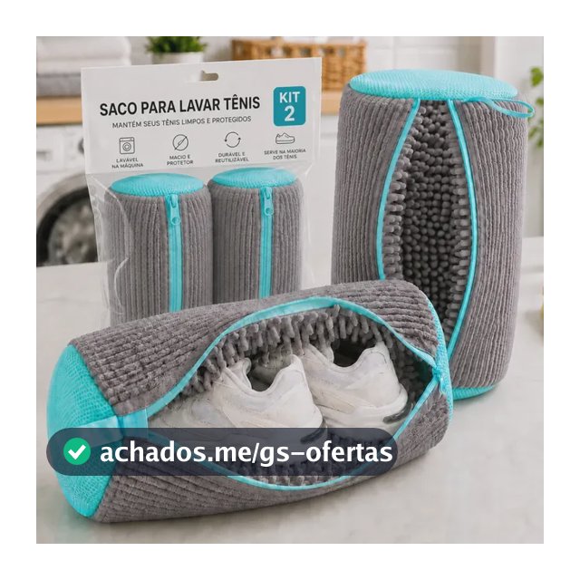Kit 2 Sacos Para Lavar Tênis E Sapatos Em Máquina De Lavar – Saco Telado Anti-Impacto Com Fechamento Em Zíper