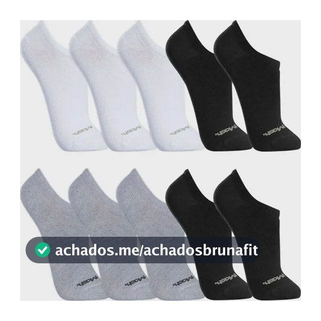 Kit 10 Pares Meias Mash Invisível Soquete Sapatilha Algodão